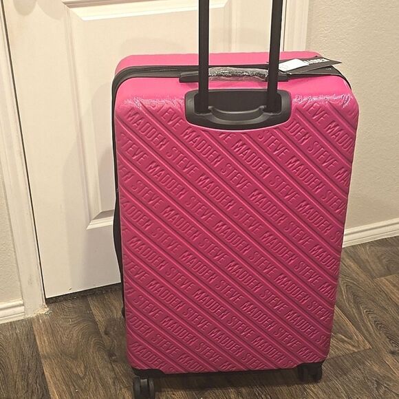 Steve Madden Branded Logo 28" Hard Side Logo Luggage- Rose - Picture 6 of 13